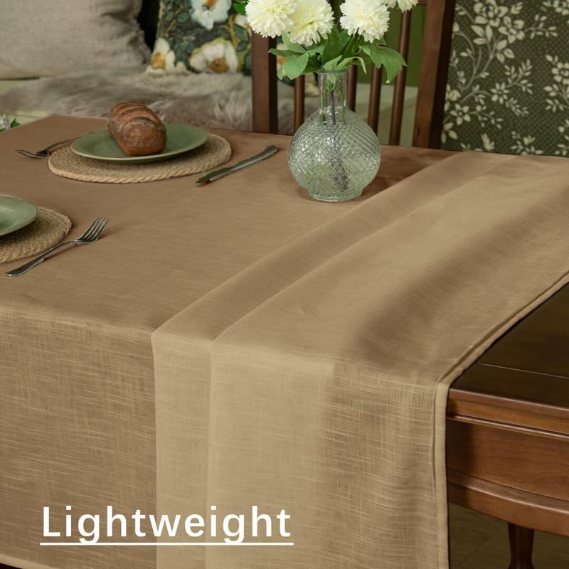 Karseteli Natural Linen Rectangle Tablecloth  2 Pack Slubby Textured Fall Lightweight Table Cloth 60 x 102 Inch  Water Resistant Stain Resistant Farmhouse Burlap Table Cover for Kitchen Dining Room - Image 3