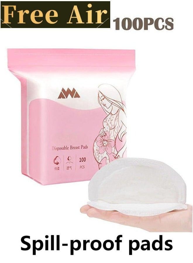 Free Air 100 Pieces Disposable Soft Nursing Pads for Breastfeeding, Individually Wrapped and Highly Absorbent Breast Pads. Ultra-Thin, Breathable, Leak-Proof Design Ensures Comfort and Convenience for Postpartum Mothers (White) - Image 1