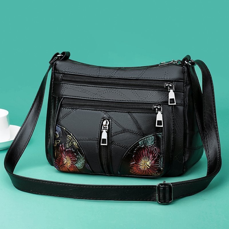 New Middle-Aged Women'S Bag Korean-Style Soft Leather Large Capacity Shoulder Crossbody Bag Mother-In-Law Grandma'S Vegetable Mobile Phone Bag - Image 5