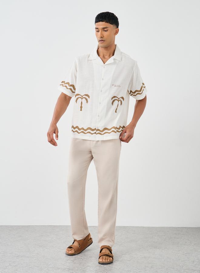 ستايلي قميص استيلي بياقة استوائية بقصة مريحة - Image 2