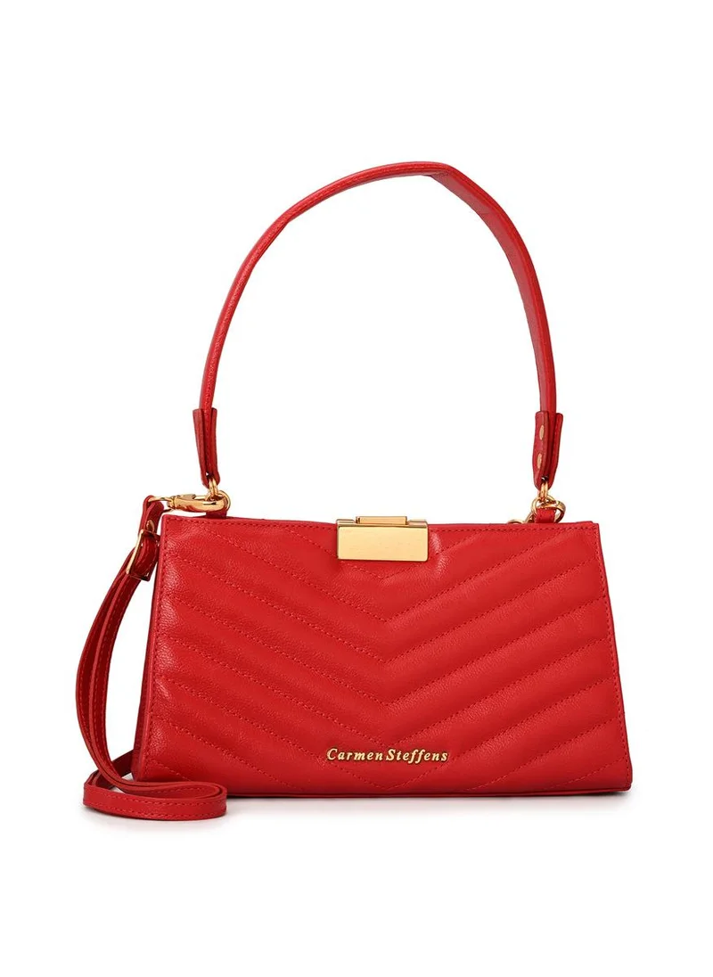 Carmen Steffens Red Ruby Quilted Shoulder Bag