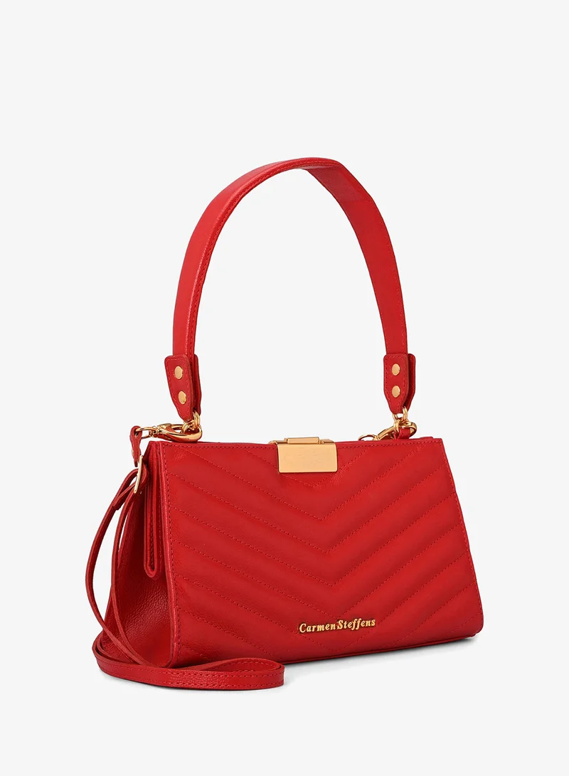 Carmen Steffens Red Ruby Quilted Shoulder Bag