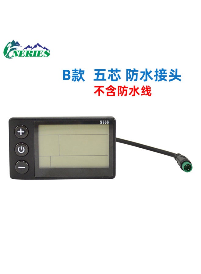 Mountain Bike Lithium Battery Modification Accessories Lcd-s866 Moped Scooter Smart Lcd Meter Waterproof Connector