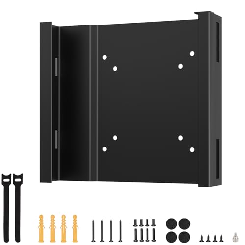 Varghesyla Mount for Lenovo ThinkCentre Tiny Mini PC Wall VESA and Under Desk Mount for Lenovo ThinkCentre M60q M70q M75q M80q M90q Tiny Desktops Mini PC Wall Mount Bracket for Lenovo with Screws and Straps - Image 1