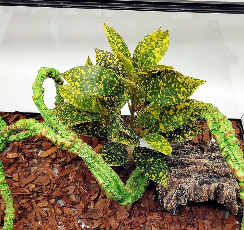 KERUIDENG Reptile Plants Terrarium Artificial Leaves Reptile Tank Decorations for Bearded Dragon Lizard Snake Geckos Chameleon Amphibian Habitat Terrarium Decor - Image 5