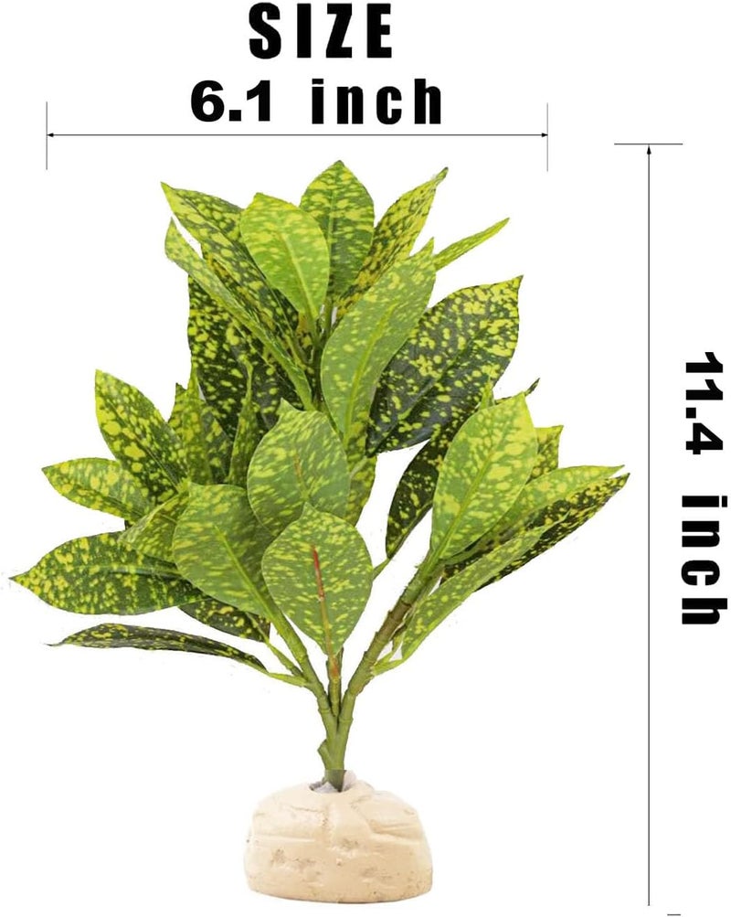 KERUIDENG Reptile Plants Terrarium Artificial Leaves Reptile Tank Decorations for Bearded Dragon Lizard Snake Geckos Chameleon Amphibian Habitat Terrarium Decor - Image 2
