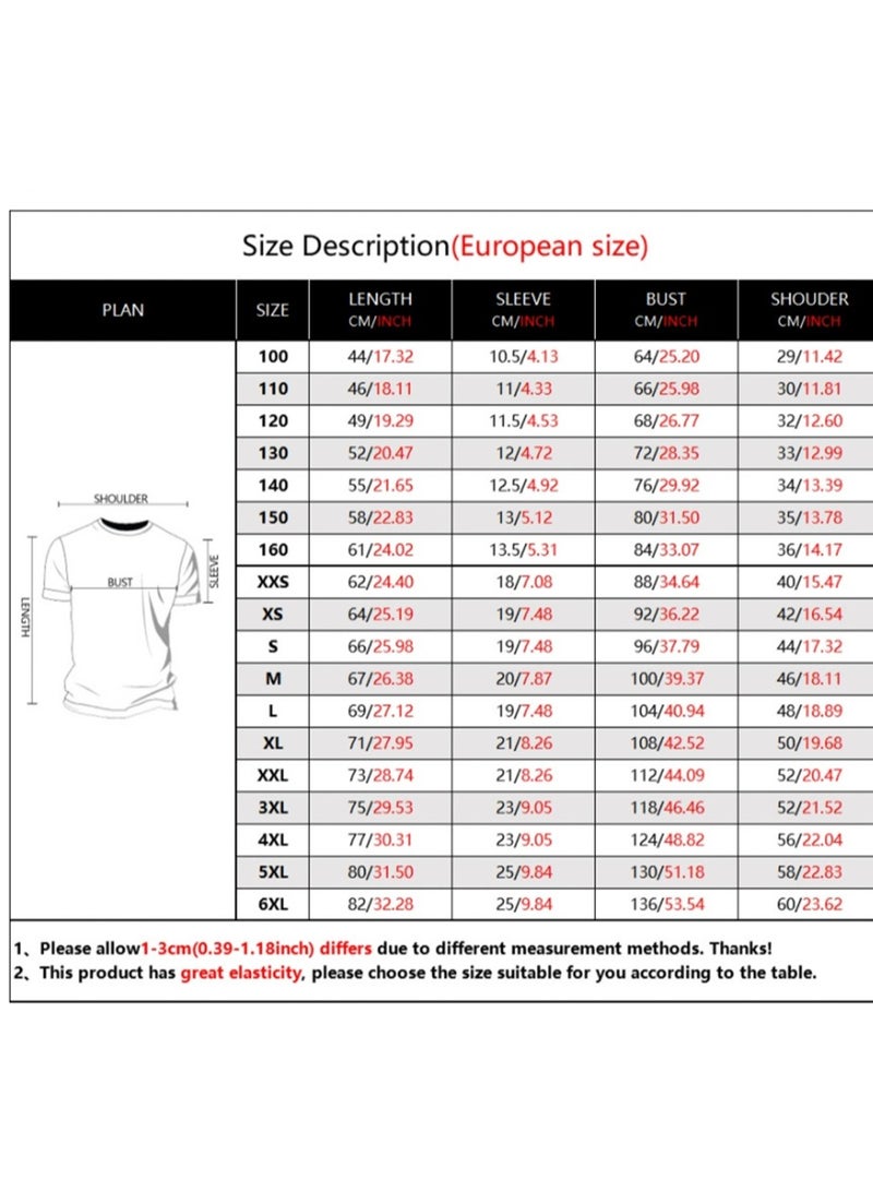 Creative cartoon number blocks for adults and children 3D digital printing personalized breathable children's T-shirt - Image 2