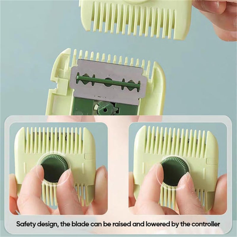 Trimpocket Hair Trimming Comb with Razor Blades, 2-in-1 Hair Cutting & Thinning Tool for Men Women and Kids, Split End Remover, Beard Shaping Comb, Easy Home Haircut Styling Tool - Image 4