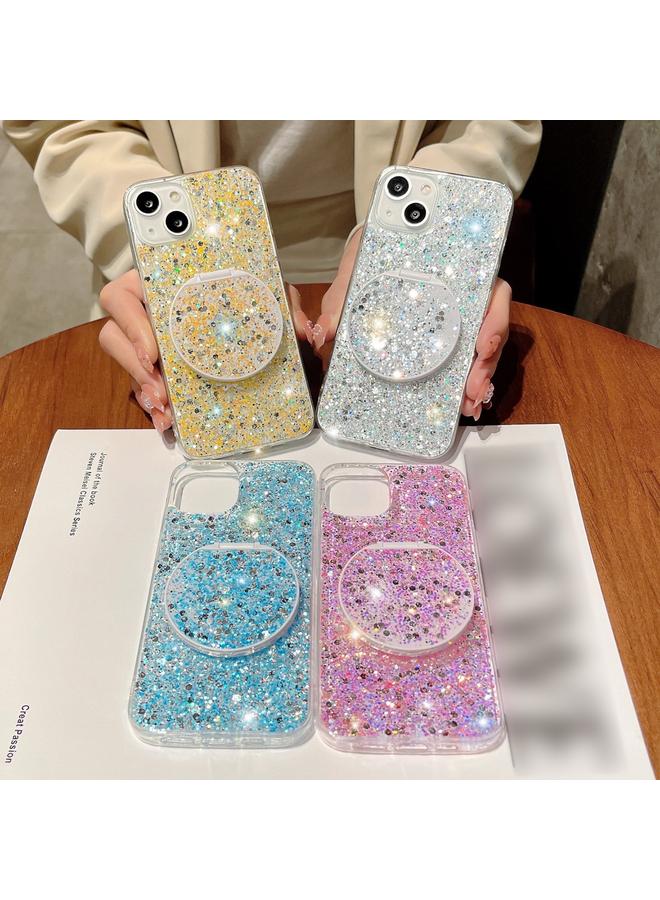 Zaboon Case For iPhone 12 Pro Max Starry Sequin Round Mirror Stand Epoxy TPU Phone Case - Image 2