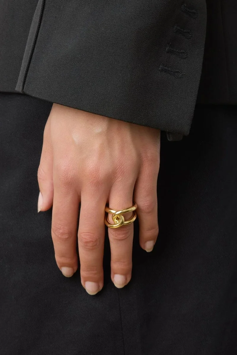 LIE STUDIO Gleaming Angular Sculpted Ring