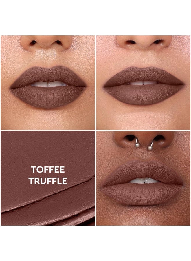 KIRO Airy Matte Liquid Lipstick - Toffee Truffle (Midtone Brown), 5ml | Super-Pigmented, Long-Lasting, hydrating | Waterproof, Smudge-Proof, Lightweight | Infused with Avocado & Apricot Oil - Image 3