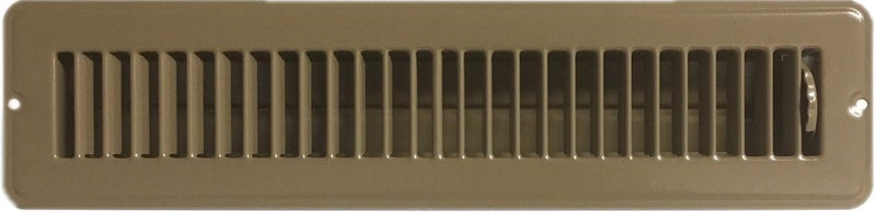 RV and Home Brown Stamped Steel Floor DiffuserRegister with Damper 14 X 2 Duct Opening Size Outside Dimension 155x 375