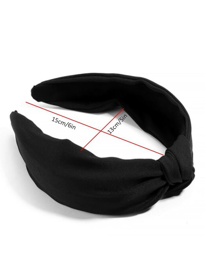 Etercycle Headband for Women, Knotted Wide Headband, Yoga Hair Band Fashion Elastic Hair Accessories for Women and Girls (Black) - Image 2