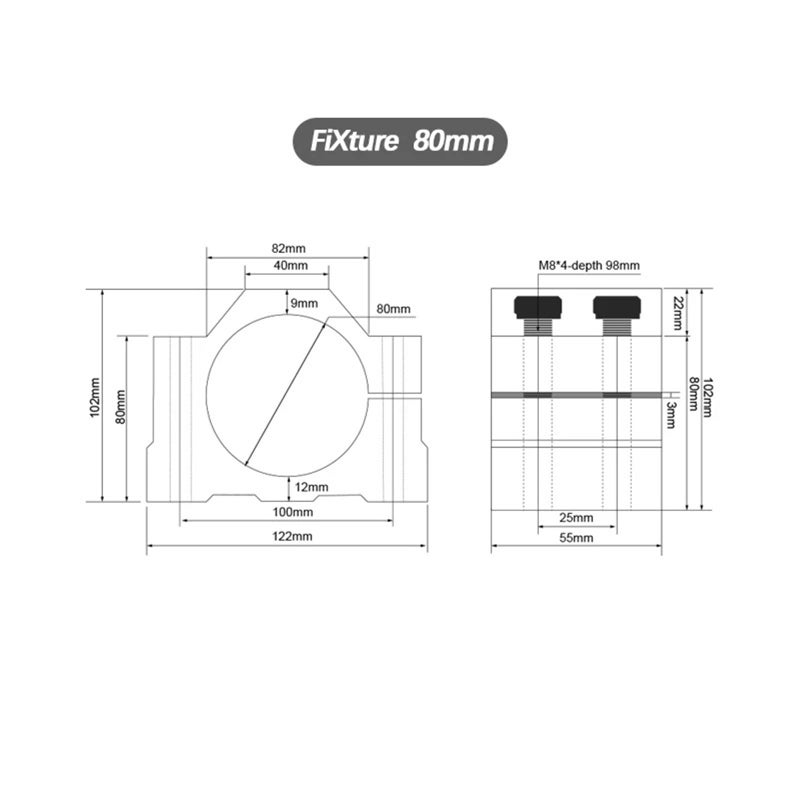 80mm Aluminum Motor Bracket Mount For CNC Carving Machine And 3D Printer - Image 3