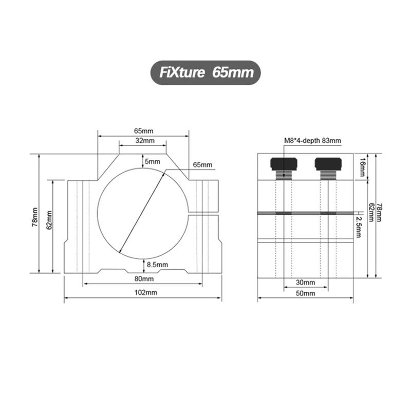 80mm Aluminum Motor Bracket Mount For CNC Carving Machine And 3D Printer - Image 5