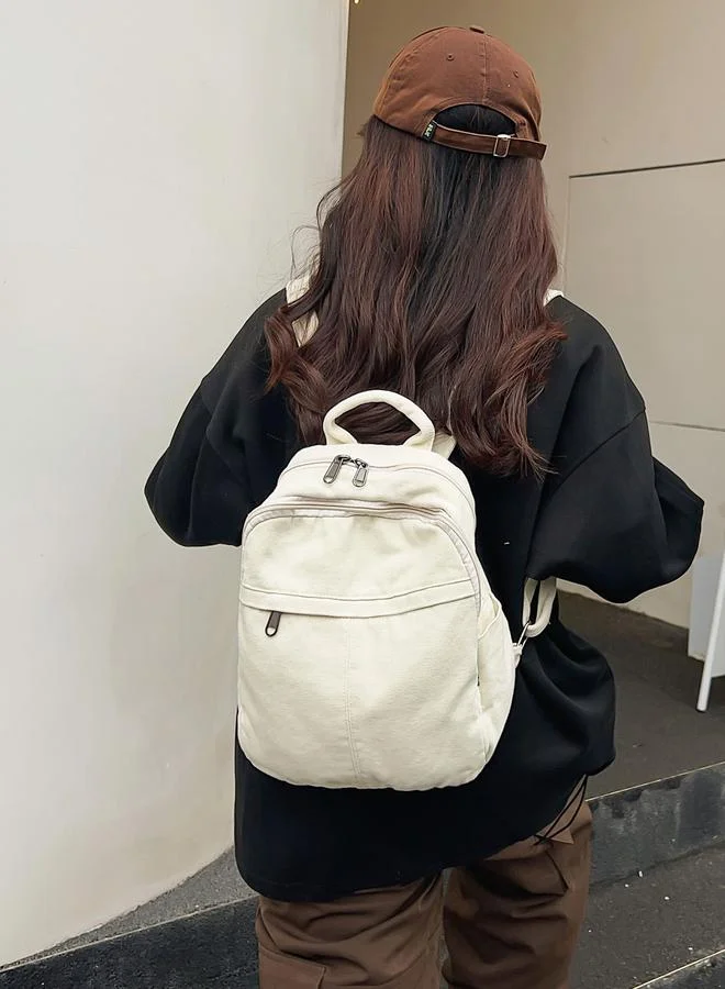 Take Two  Take Two Solid Canvas Zip Closure Backpack for Women | Best Price UAE