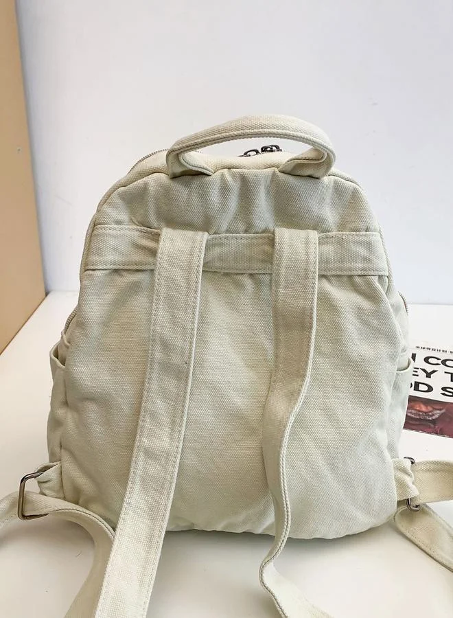Take Two  Take Two Solid Canvas Zip Closure Backpack for Women | Best Price UAE