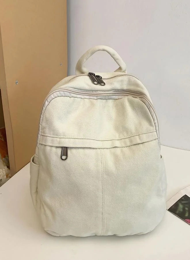 Take Two  Take Two Solid Canvas Zip Closure Backpack for Women | Best Price UAE