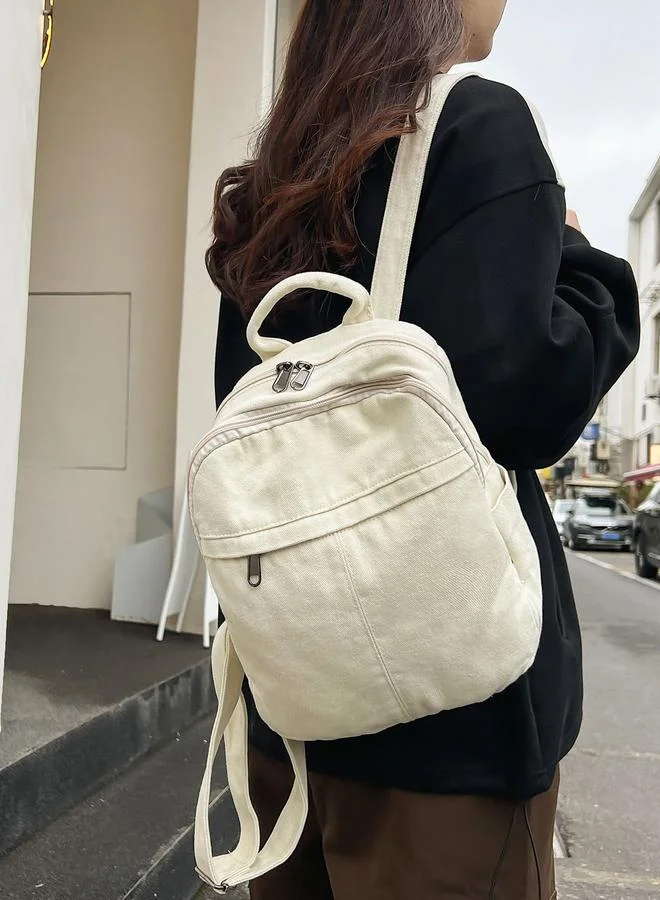 Take Two Solid Canvas Zip Closure Backpack