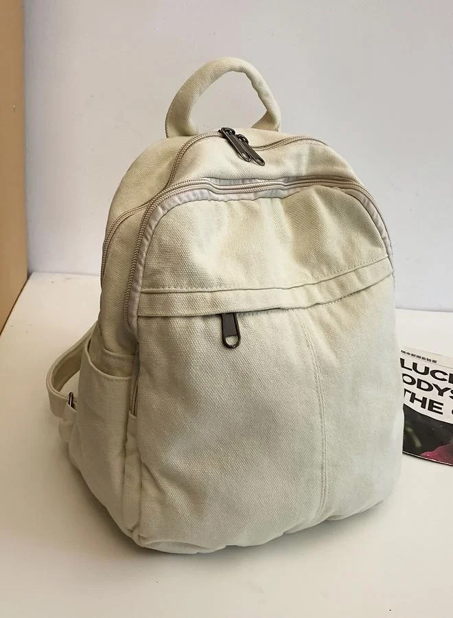 Take Two  Take Two Solid Canvas Zip Closure Backpack for Women | Best Price UAE