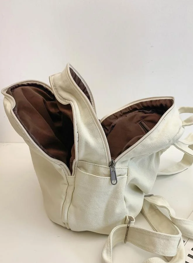 Take Two  Take Two Solid Canvas Zip Closure Backpack for Women | Best Price UAE