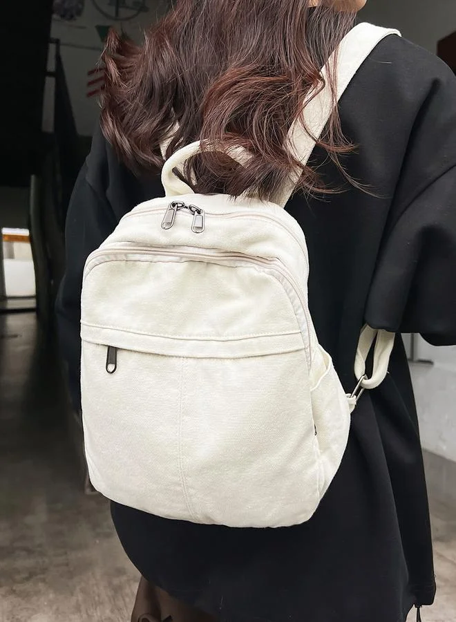 Take Two  Take Two Solid Canvas Zip Closure Backpack for Women | Best Price UAE