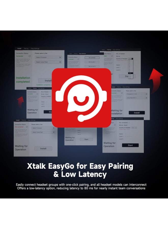 SYNCO XTalk X5 Wireless Headset Intercom System 2.4GHz Full Duplex Five User Communication Set Random Master Design For Movie Shooting Live Shows Stage Performance And Event Production - Image 5