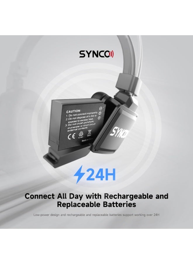 SYNCO XTalk X5 Wireless Headset Intercom System 2.4GHz Full Duplex Five User Communication Set Random Master Design For Movie Shooting Live Shows Stage Performance And Event Production - Image 4