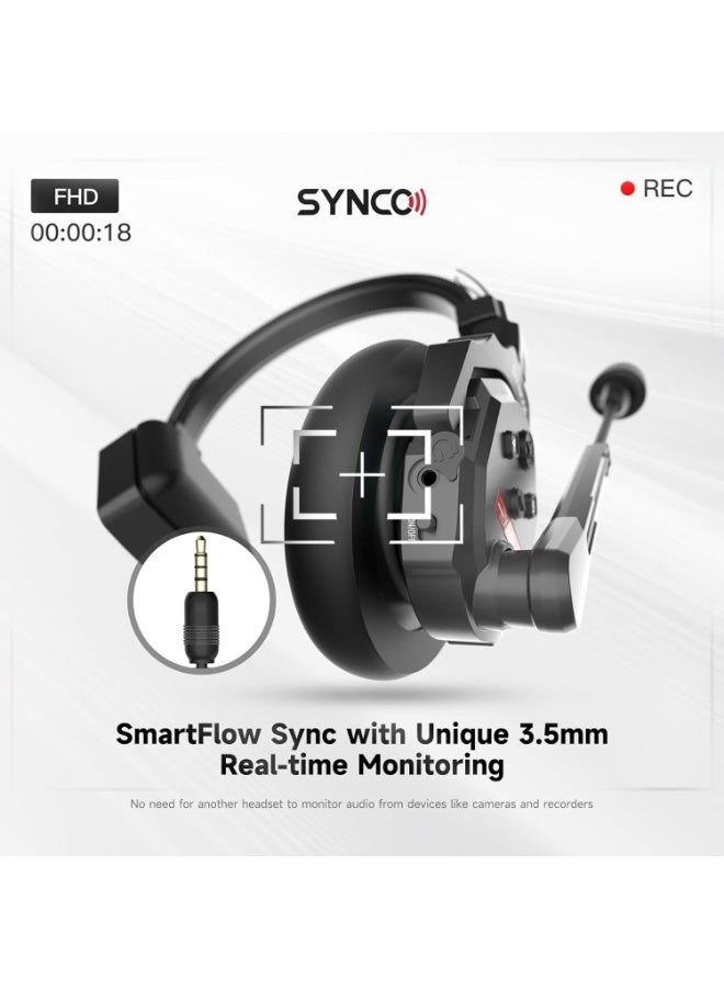 SYNCO XTalk X5 Wireless Headset Intercom System 2.4GHz Full Duplex Five User Communication Set Random Master Design For Movie Shooting Live Shows Stage Performance And Event Production - Image 3