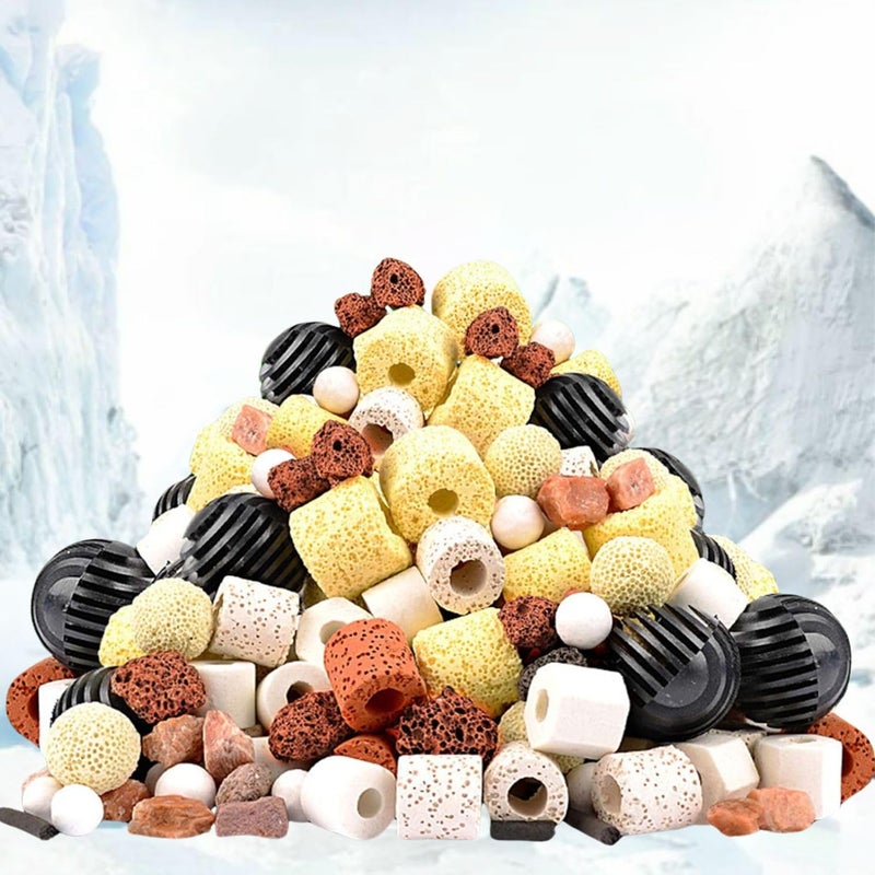 VAYINATO ® Family Portrait Mixed Bio Filter Media with Net Bag, 500G for Ponds, Aquarium Fish Tank Filter by Petzlifeworld - Image 1