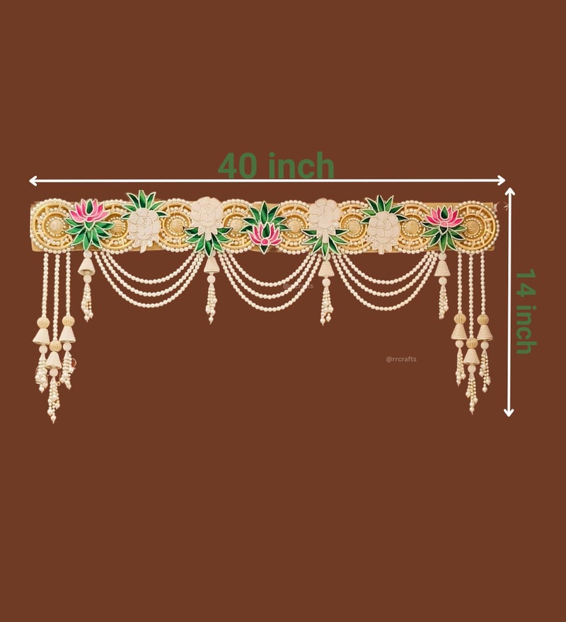 RR Crafts Toran for Decor | Thornam for Entrance Door | Mandir & Pooja Room Toran | Thoran Bandhanwar for Diwali | Bandarwal | 40 inch - Image 3