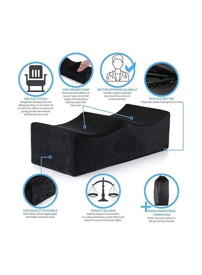 Novum Portable BBL Pillow, Seat Pillows, Brazilian Seat Lift Pillows Post Surgery Recovery, Buttocks Support Cushions, Seat Cushion Pillow, Hip Raise Pillow, Leg Support for Car Office Computer Chair  - Image 4