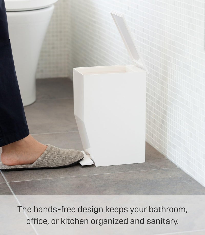 YAMAZAKI Home Tower Sanitary Step Trash Can - Small Space Waste Bin for Bathroom Kitchen - Abs Plastic - 1 Gallon, 3.9 Liters - Image 4