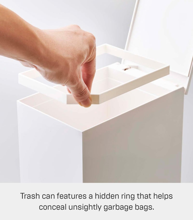 YAMAZAKI Home Tower Sanitary Step Trash Can - Small Space Waste Bin for Bathroom Kitchen - Abs Plastic - 1 Gallon, 3.9 Liters - Image 5