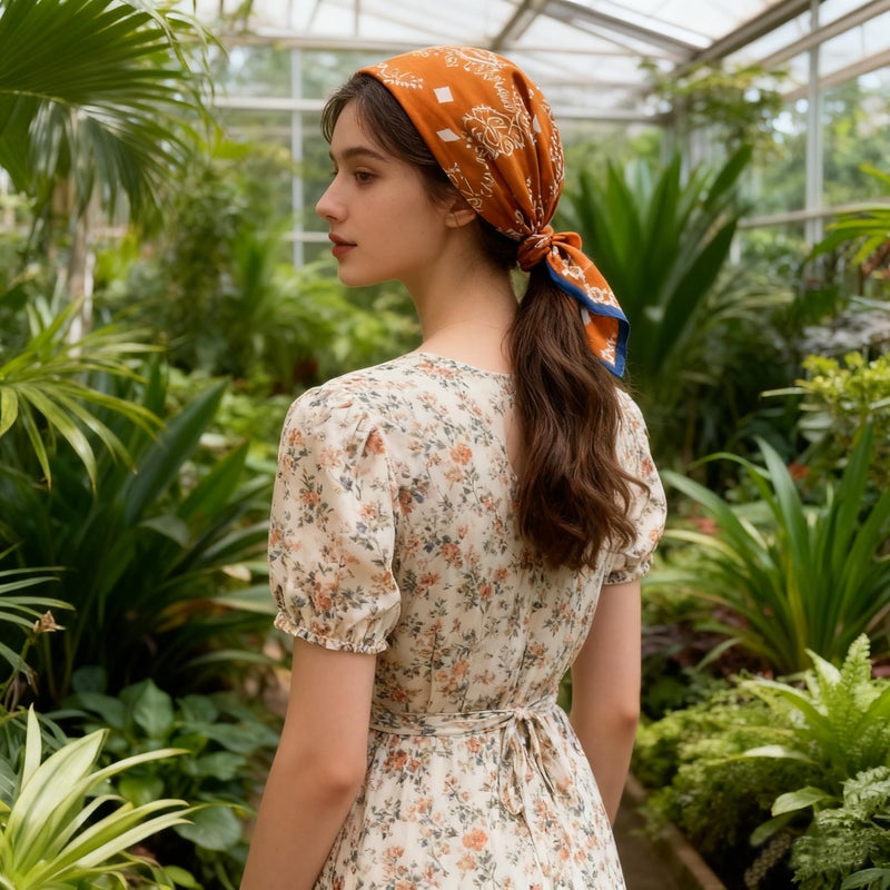 K-Elewon 25.6â€ Women Medium Square Head Neck Hair Scarf Head Sleeping Wraps Satin Bandana Scarfs for Women H09-01 - Image 5