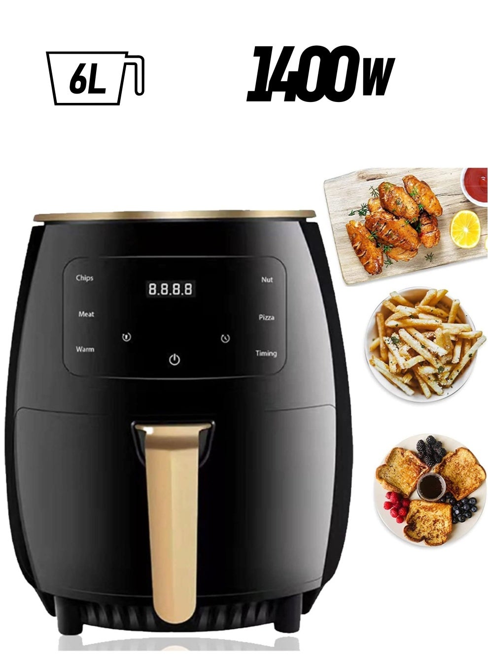 Air Fryer Intellect Screen Contact Control Air Fryer Multi functional Oil-Free Healthy Air Fryer Intelligent Timing Temperature Resistant Air Fryer Electric