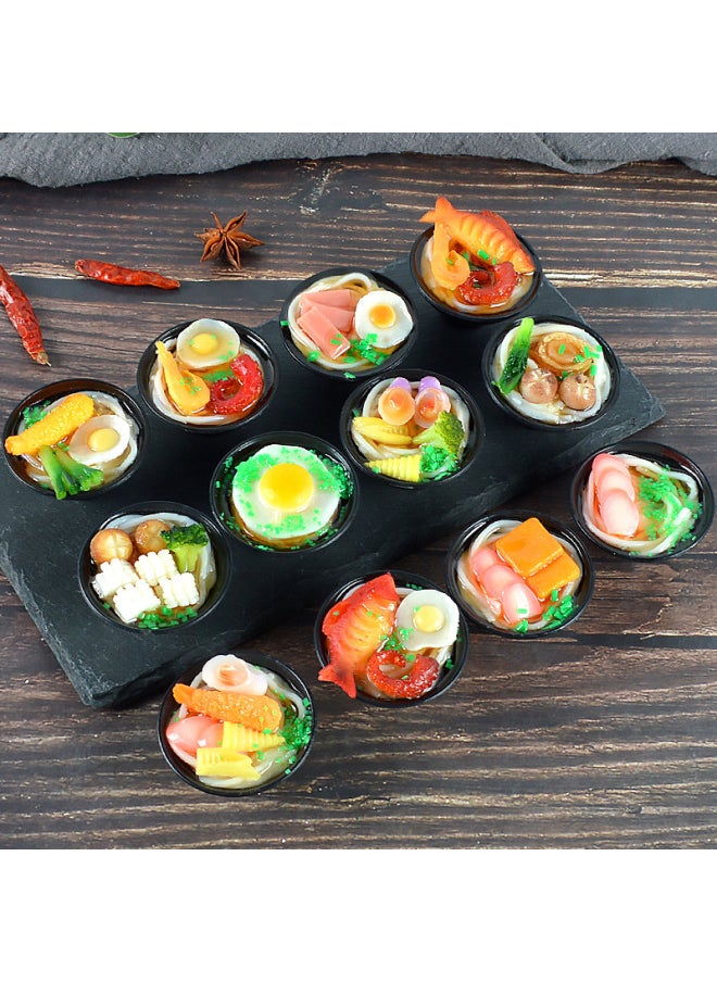 A Generation Of Hair Simulation Udon Noodle Food Play Pendant Creative Simulation Food Bowl Japanese Ramen Model Pendant-Color:Chicken Tail Shrimp Egg Noodles-key Ring-Dimensions:5cm*2cm*2.5cm  - Image 4