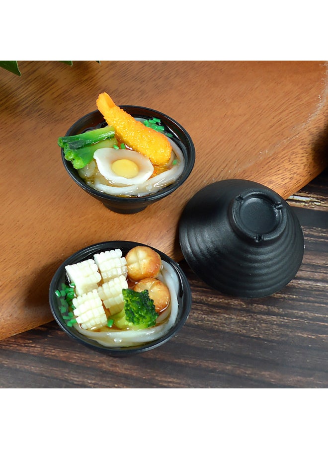 A Generation Of Hair Simulation Udon Noodle Food Play Pendant Creative Simulation Food Bowl Japanese Ramen Model Pendant-Color:Chicken Tail Shrimp Egg Noodles-key Ring-Dimensions:5cm*2cm*2.5cm  - Image 3