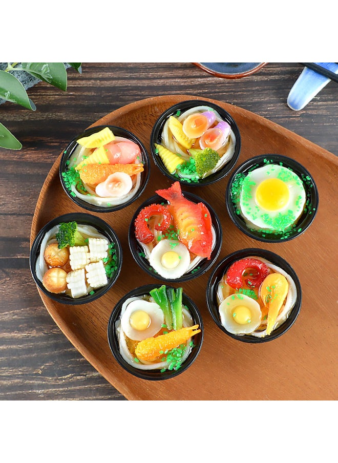 A Generation Of Hair Simulation Udon Noodle Food Play Pendant Creative Simulation Food Bowl Japanese Ramen Model Pendant-Color:Chicken Tail Shrimp Egg Noodles-key Ring-Dimensions:5cm*2cm*2.5cm  - Image 2