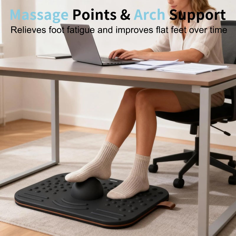 ERGO COLLECT Balance Board For Standing desk, 2-in-1 Dual-Sided Balance Stability Trainer & Anti-Fatigue Standing Mat,Calf Stretcher,Exercise Balance,For Home,Gym,Office - Image 3