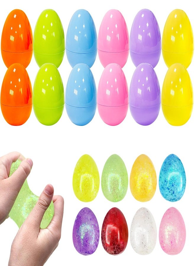 Aviski 24 Pack Easter Eggs with Egg Shape Stree Ball Toys, Easter Basket Stuffers for Kids Toddlers, Squeeze Toys for Easter Party Favors, Easter Gifts for Kids, Filled Easter Egg with Toys Inside - Image 1
