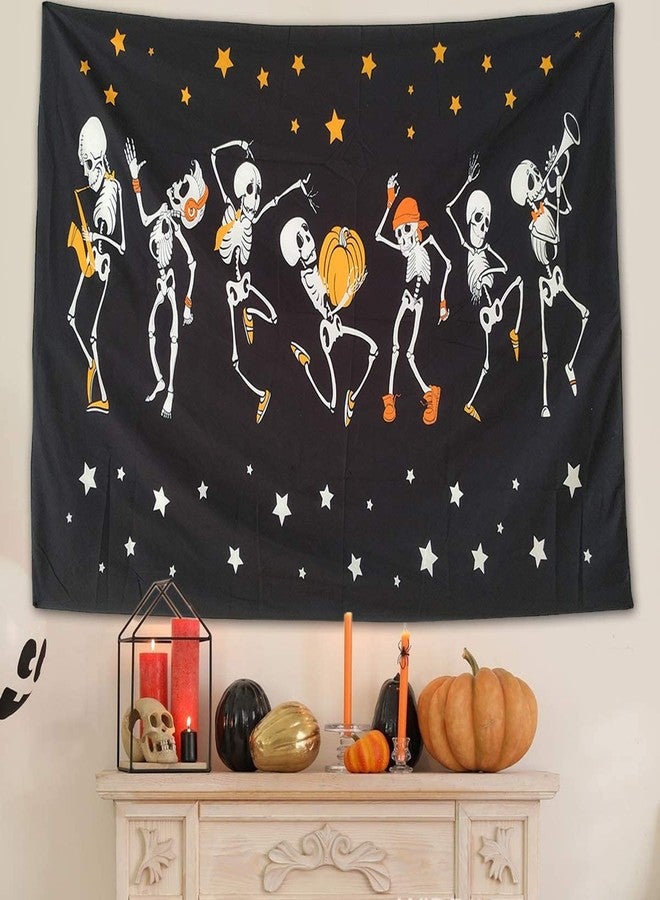 NASKY Halloween Wall Tapestry - Skull Trippy Black and White Wall Hanging for Room Decor (51.2" X 59.1"-(130x150cm)) - Image 2