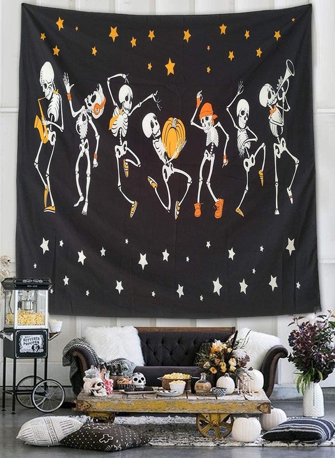 NASKY Halloween Wall Tapestry - Skull Trippy Black and White Wall Hanging for Room Decor (51.2" X 59.1"-(130x150cm)) - Image 3