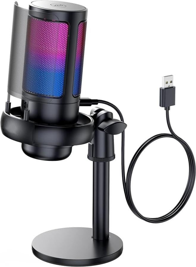 M MIAOYAN Illustration Gaming Microphone, Cardioid Pattern, 3.5mm Jack, USB, 150cm Detachable Cable  - Image 1
