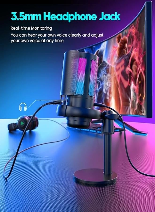 M MIAOYAN Illustration Gaming Microphone, Cardioid Pattern, 3.5mm Jack, USB, 150cm Detachable Cable  - Image 4