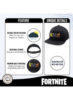 FORTNITE Baseball Cap For Boys, Quality Made Boys Hat And Fitted Cap, Flatbrim Baseball Fortnite Hat With Sleek Design  - Image 2