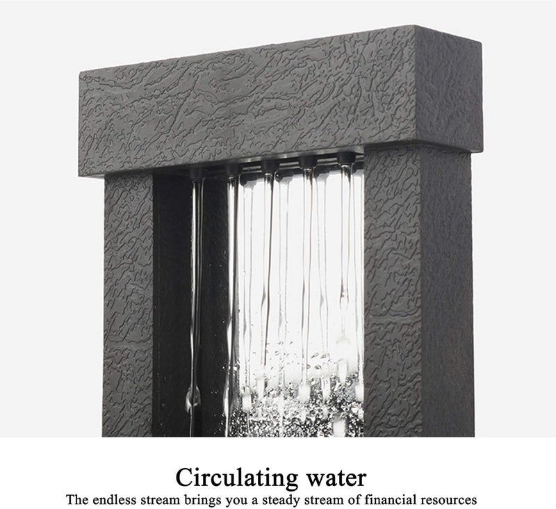 klarako Tabletop Fountain with LED Lights, Lighted Waterfall Desktop Fountain Decorative Indoor USB or Battery Powered Relaxation Water Fountains with Stones for Home Office Living Room Bedroom - Image 5