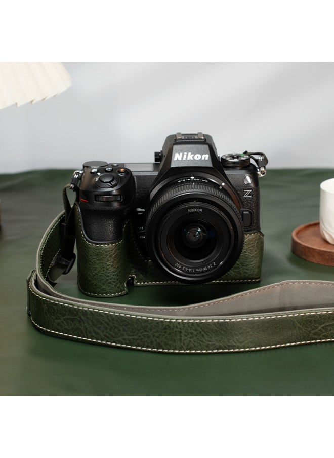 Generic Nikon Z63 Camera Bag Zfc Protective Cover Zfz5z6z7 Camera Cover Z7 Base Z50 Second Generation Leather Cover Accessories-Color:Zfc Green Protective Case  - Image 2