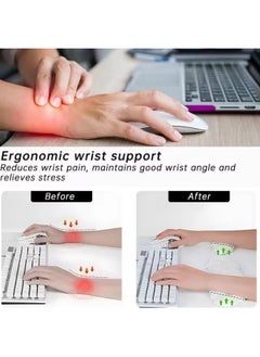 BUPY Keyboard Cloud Wrist Rest Set, PU Memory Foam Non-Slip Cloud Wrist Rest, Soft and Elastic, Ergonomic Keyboard Mouse Wrist Support for Typing Pain Relief, Home Office, Laptop and Computer Use (Black)  - Image 3