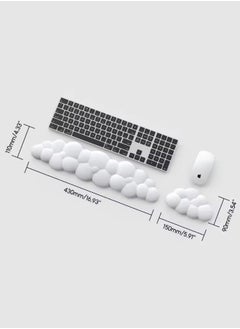BUPY Keyboard Cloud Wrist Rest Set, PU Memory Foam Non-Slip Cloud Wrist Rest, Soft and Elastic, Ergonomic Keyboard Mouse Wrist Support for Typing Pain Relief, Home Office, Laptop and Computer Use (Black)  - Image 4